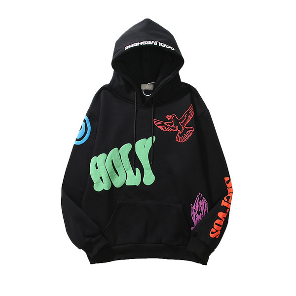 Ανδρικό φούτερ με απλικέ και κουκούλα