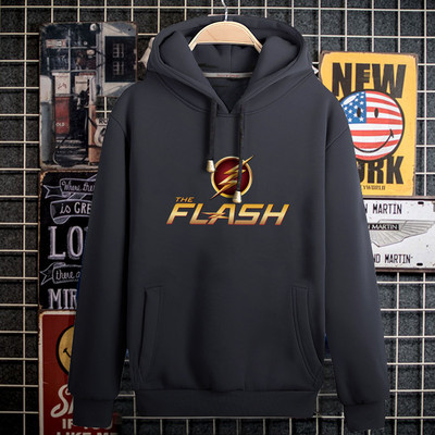 Ανδρικό φούτερ με κουκούλα και κορδόνια σε μαύρο χρώμα