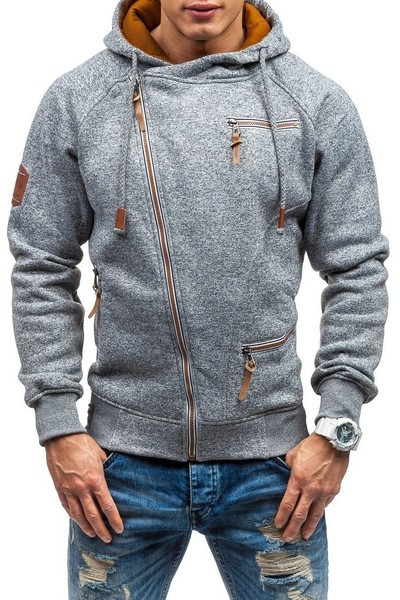 Modern férfi pulóver kapucnival és kapucnival