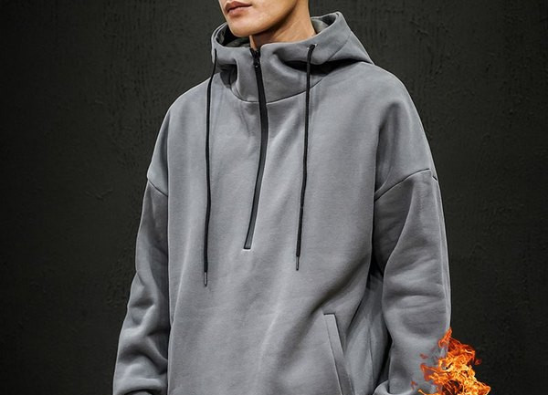 Ανδρικό φούτερ με φερμουάρ και κουκούλα - τέσσερα χρώματα