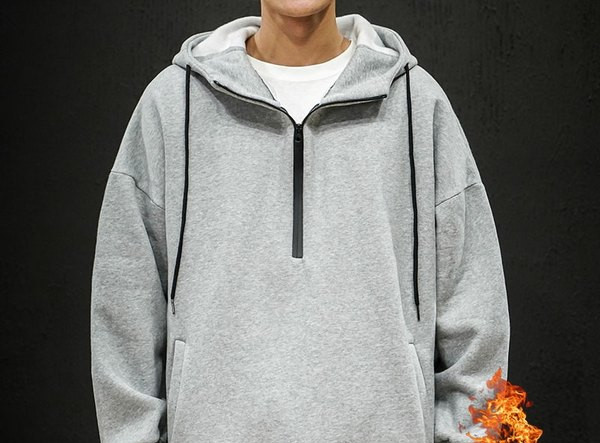 Ανδρικό φούτερ με φερμουάρ και κουκούλα - τέσσερα χρώματα