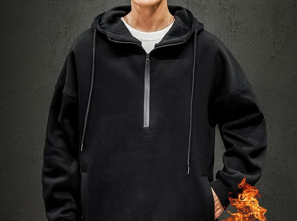 Ανδρικό φούτερ με φερμουάρ και κουκούλα - τέσσερα χρώματα