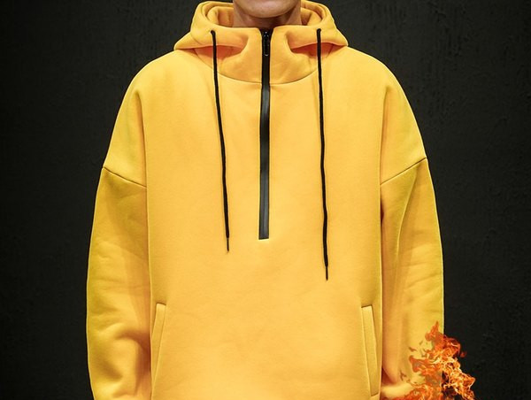 Ανδρικό φούτερ με φερμουάρ και κουκούλα - τέσσερα χρώματα