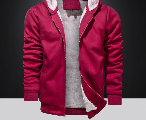 Καθημερινό ανδρικό φούτερ με κούμπωμα και κουκούλα