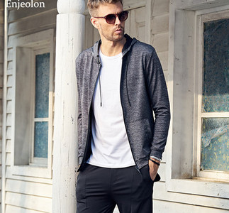 Hanorac subțire pentru sport de zi cu zi, cu fermoar și glugă