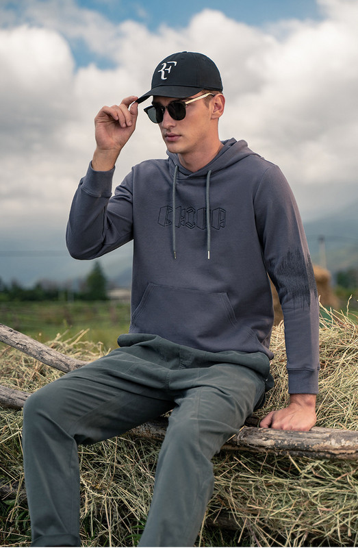 Hanorac casual barbatesc fara inchidere cu cravate