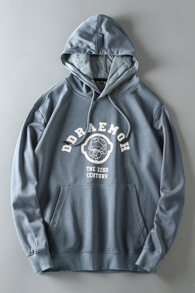 Hanorac casual pentru bărbați cu imprimeu și glugă