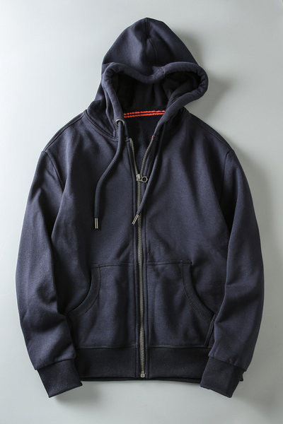 Alkalmi férfi pulóver kapucnival és cipzárral