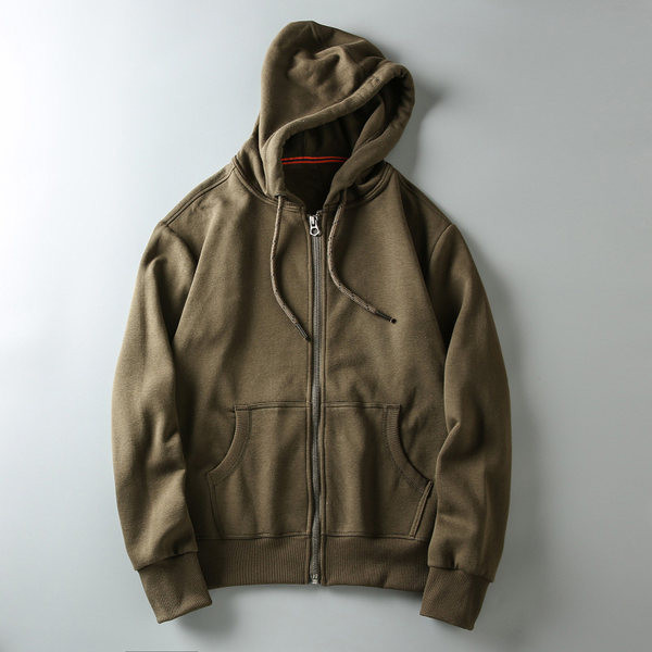 Alkalmi férfi pulóver kapucnival és cipzárral