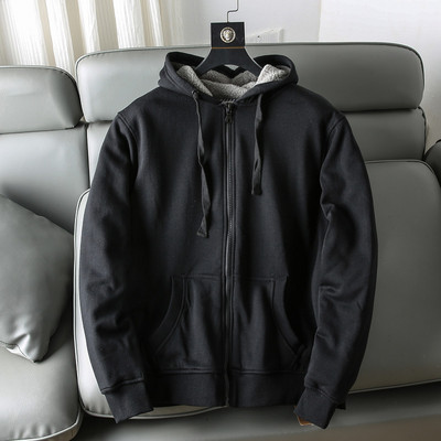 Hanorac casual pentru bărbați, cu căptușeală caldă și glugă