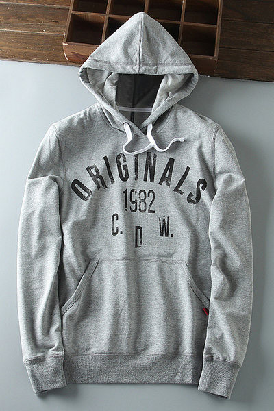 Férfi pulóver kapucnival és felirattal - két színben