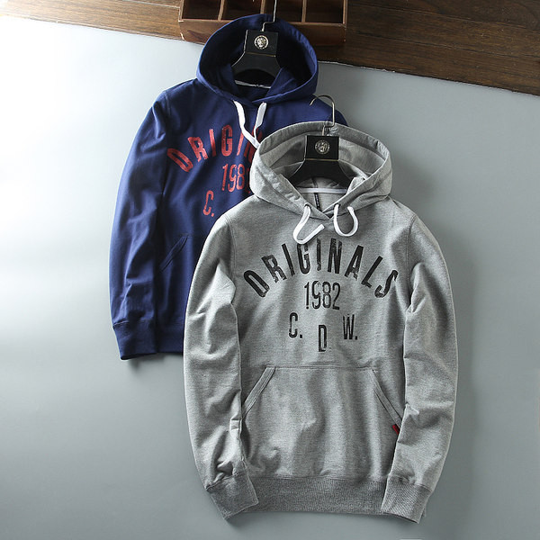 Férfi pulóver kapucnival és felirattal - két színben