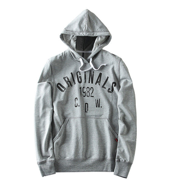 Férfi pulóver kapucnival és felirattal - két színben