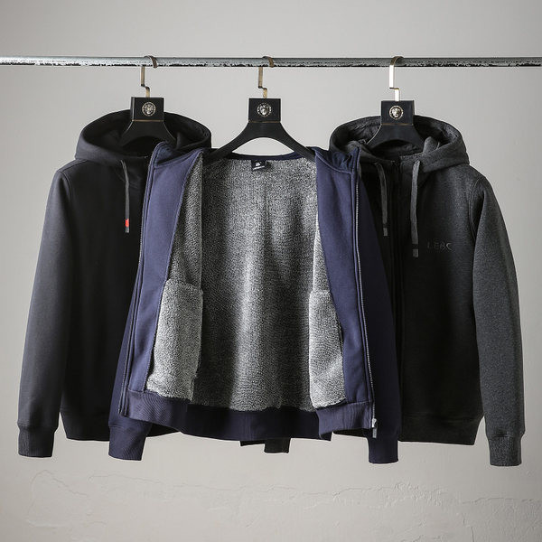 Hanorac elegant pentru bărbați, cu glugă și fermoar