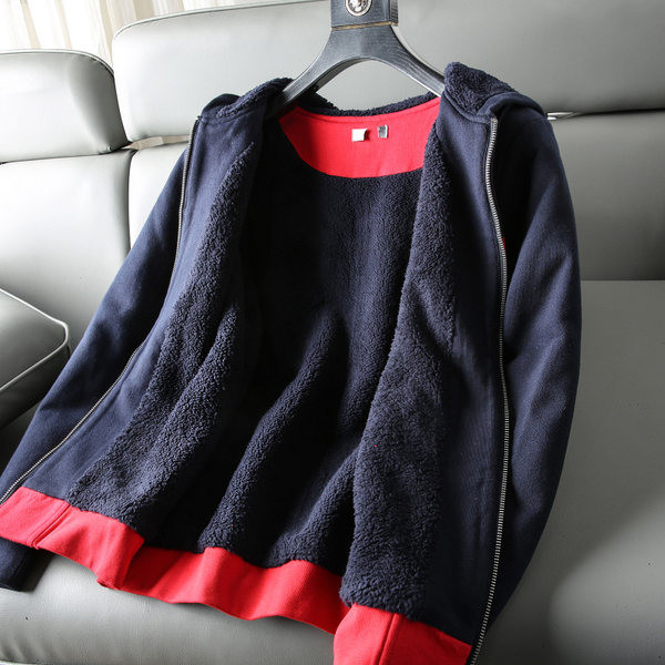 Új modell férfi pulóver meleg béléssel és kapucnival