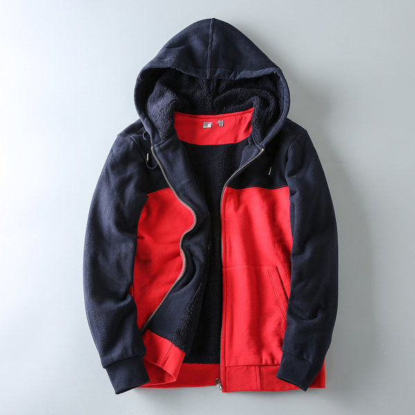 Új modell férfi pulóver meleg béléssel és kapucnival