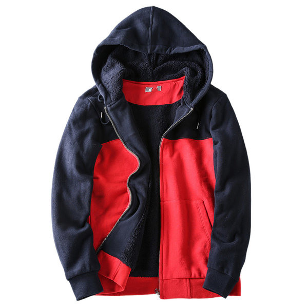 Új modell férfi pulóver meleg béléssel és kapucnival