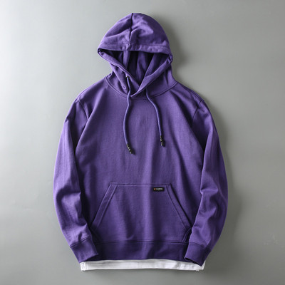 Hanorac pentru bărbați monocolor cu glugă și buzunar