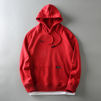 Hanorac pentru bărbați monocolor cu glugă și buzunar