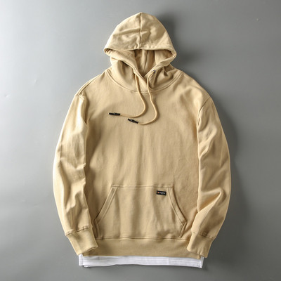 Hanorac pentru bărbați monocolor cu glugă și buzunar