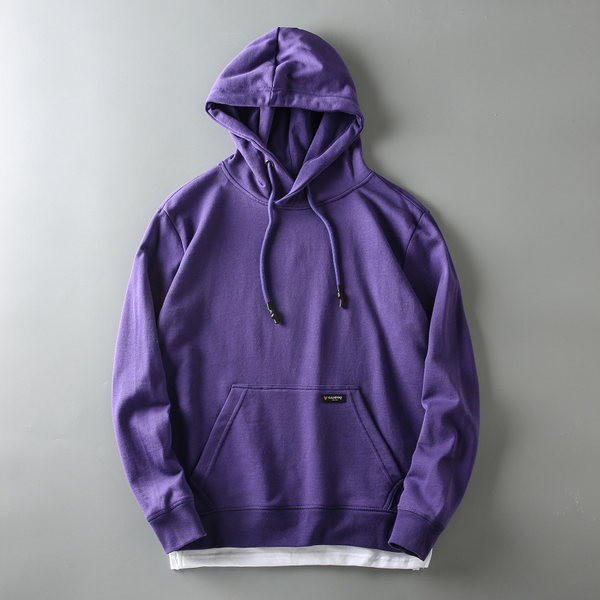 Hanorac pentru bărbați monocolor cu glugă și buzunar