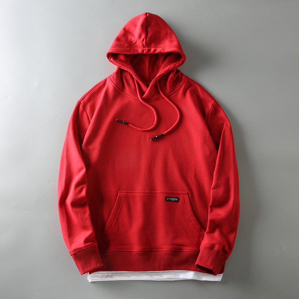 Hanorac pentru bărbați monocolor cu glugă și buzunar