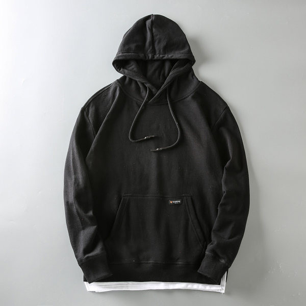 Hanorac pentru bărbați monocolor cu glugă și buzunar