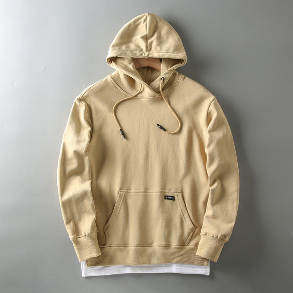 Hanorac pentru bărbați monocolor cu glugă și buzunar