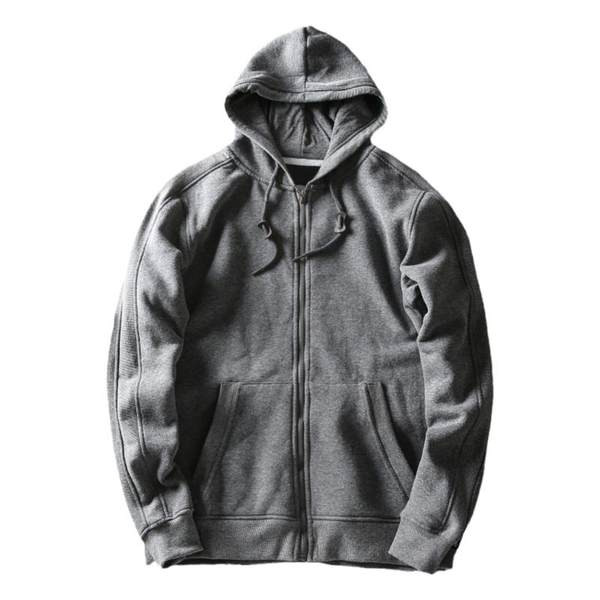 Őszi-téli pulóver sima modell kapucnival és cipzárral