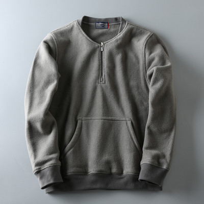 Κομψό ανδρικό φούτερ απλό μοντέλο με φερμουάρ και τσέπη