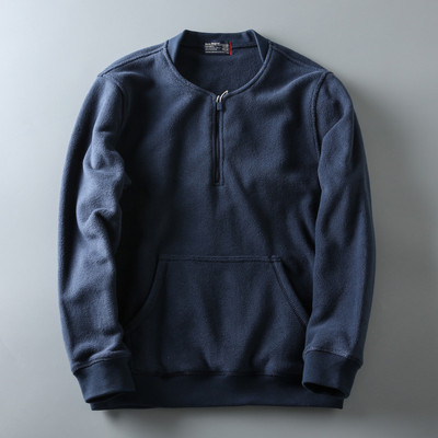 Κομψό ανδρικό φούτερ απλό μοντέλο με φερμουάρ και τσέπη