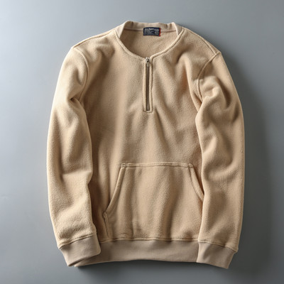 Κομψό ανδρικό φούτερ απλό μοντέλο με φερμουάρ και τσέπη