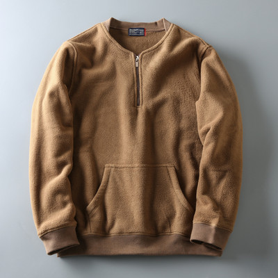 Κομψό ανδρικό φούτερ απλό μοντέλο με φερμουάρ και τσέπη