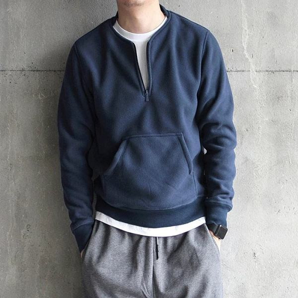 Κομψό ανδρικό φούτερ απλό μοντέλο με φερμουάρ και τσέπη