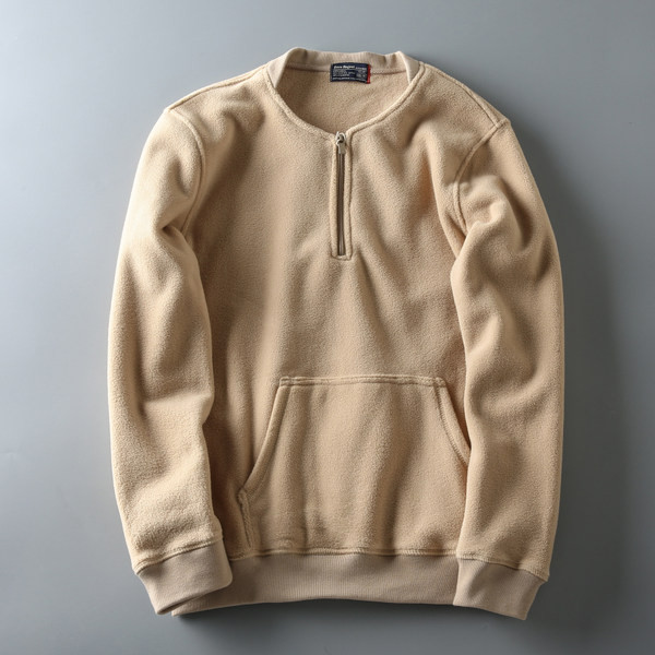 Κομψό ανδρικό φούτερ απλό μοντέλο με φερμουάρ και τσέπη