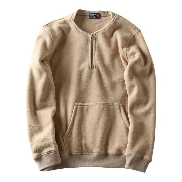 Κομψό ανδρικό φούτερ απλό μοντέλο με φερμουάρ και τσέπη