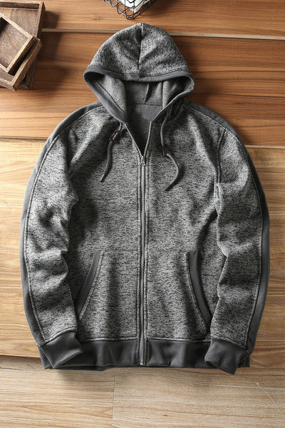 Μοντέρνο ανδρική φούτερ με κούμπωμα και κουκούλα