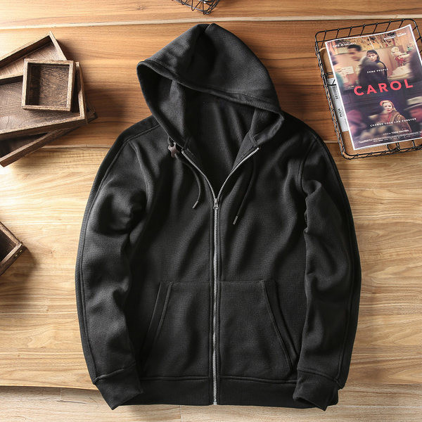 Μοντέρνο ανδρική φούτερ με κούμπωμα και κουκούλα