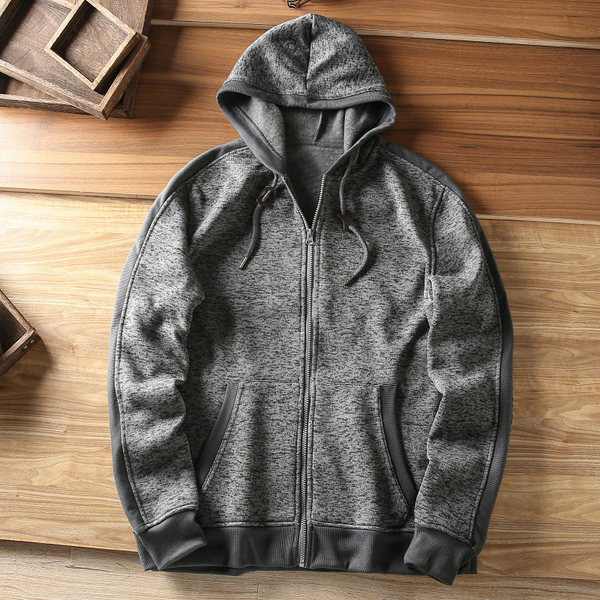 Μοντέρνο ανδρική φούτερ με κούμπωμα και κουκούλα