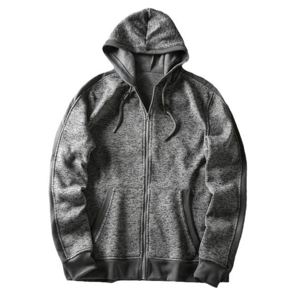 Μοντέρνο ανδρική φούτερ με κούμπωμα και κουκούλα