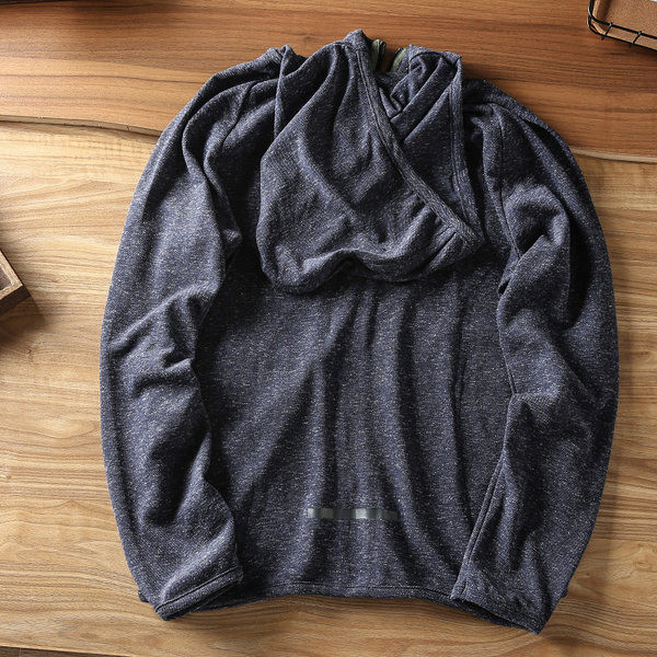 Ανδρικό φούτερ με κουκούλα και φερμουάρ σε γκρι