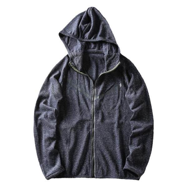 Ανδρικό φούτερ με κουκούλα και φερμουάρ σε γκρι