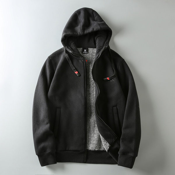 Modern férfi pulóver kapucnival és nyakkendővel