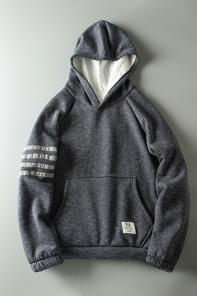 Χειμερινό ανδρικό φούτερ με ζεστή φόδρα και κουκούλα