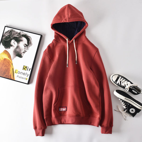 Alkalmi férfi pulóver kapucnival és zsebbel