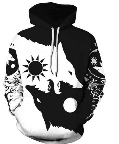 Ανδρικό καθημερινό φούτερ με διαφορετικά prints