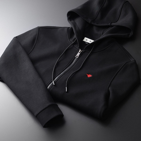 Hanorac pentru bărbați de culoare neagră și broderie