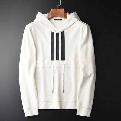 Ανδρικό αθλητικό φούτερ με κουκούλα σε λευκό χρώμα