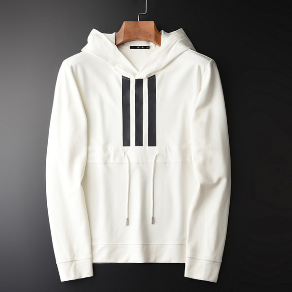 Ανδρικό αθλητικό φούτερ με κουκούλα σε λευκό χρώμα