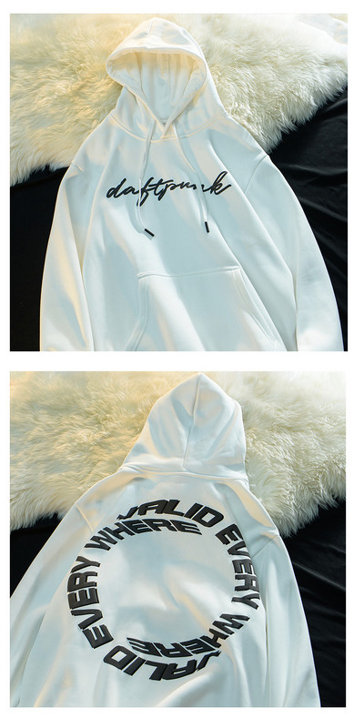 Hanorac casual pentru bărbați cu inscripție și glugă